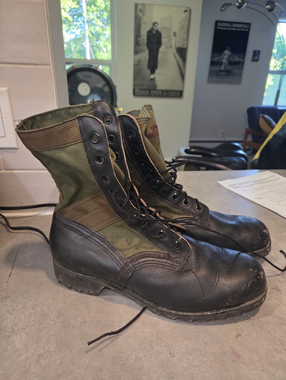 Vintage 1966 US Army 2nd Pattern Vietnam Jungle Boots 10XW Vibram Sole Spike Pro